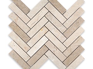 Crema Marfil Marble Herringbone 1 X 4 Polished or Honed